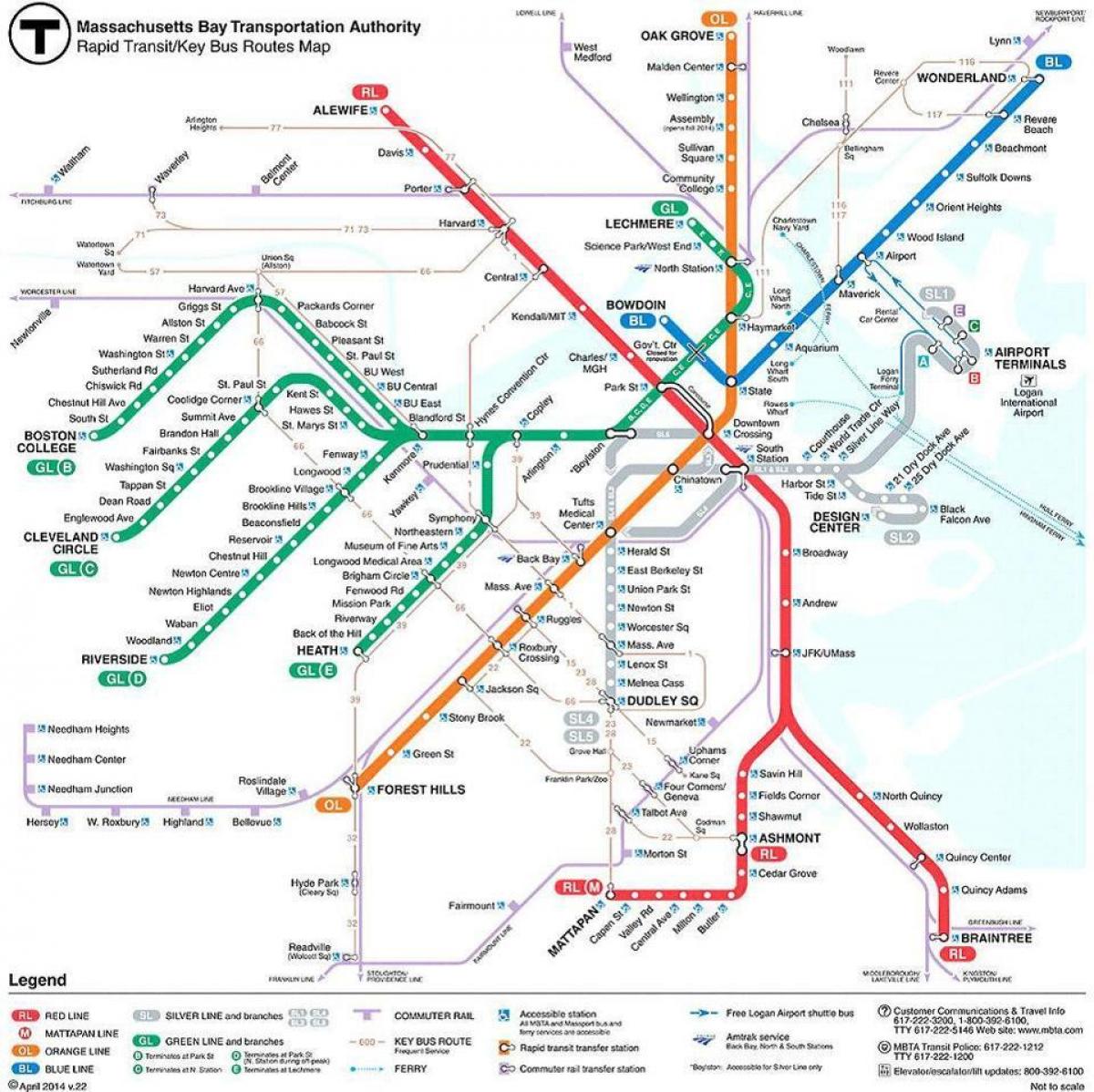 Boston MBTA نقشه
