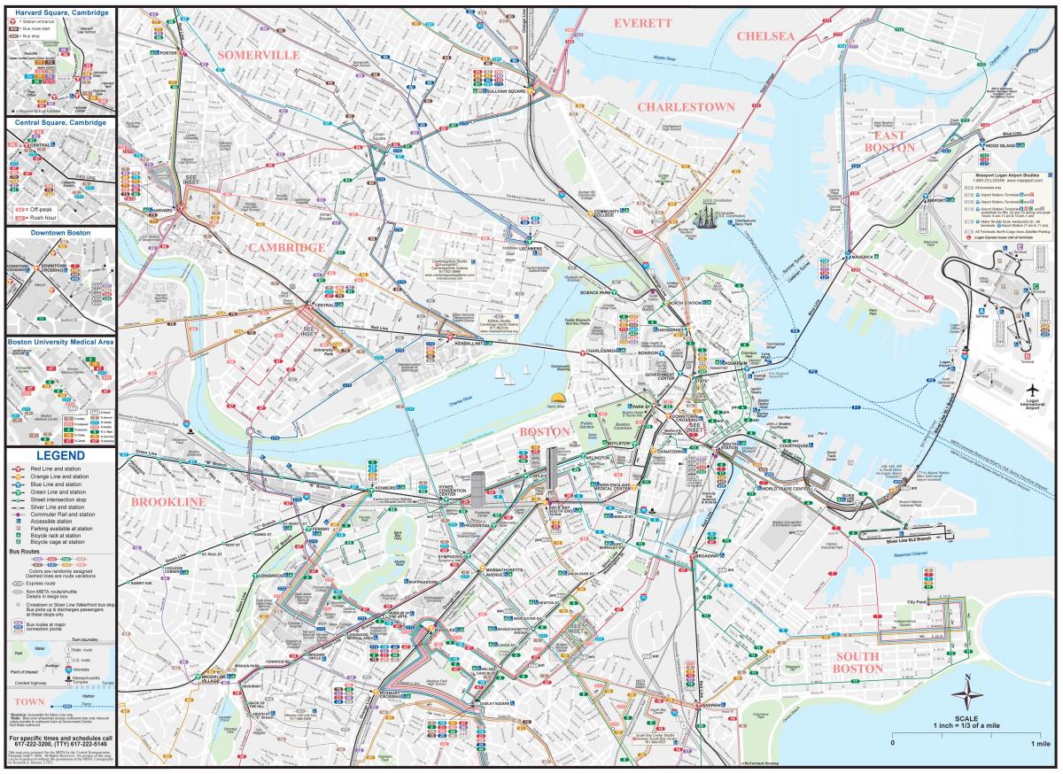 MBTA اتوبوس نقشه