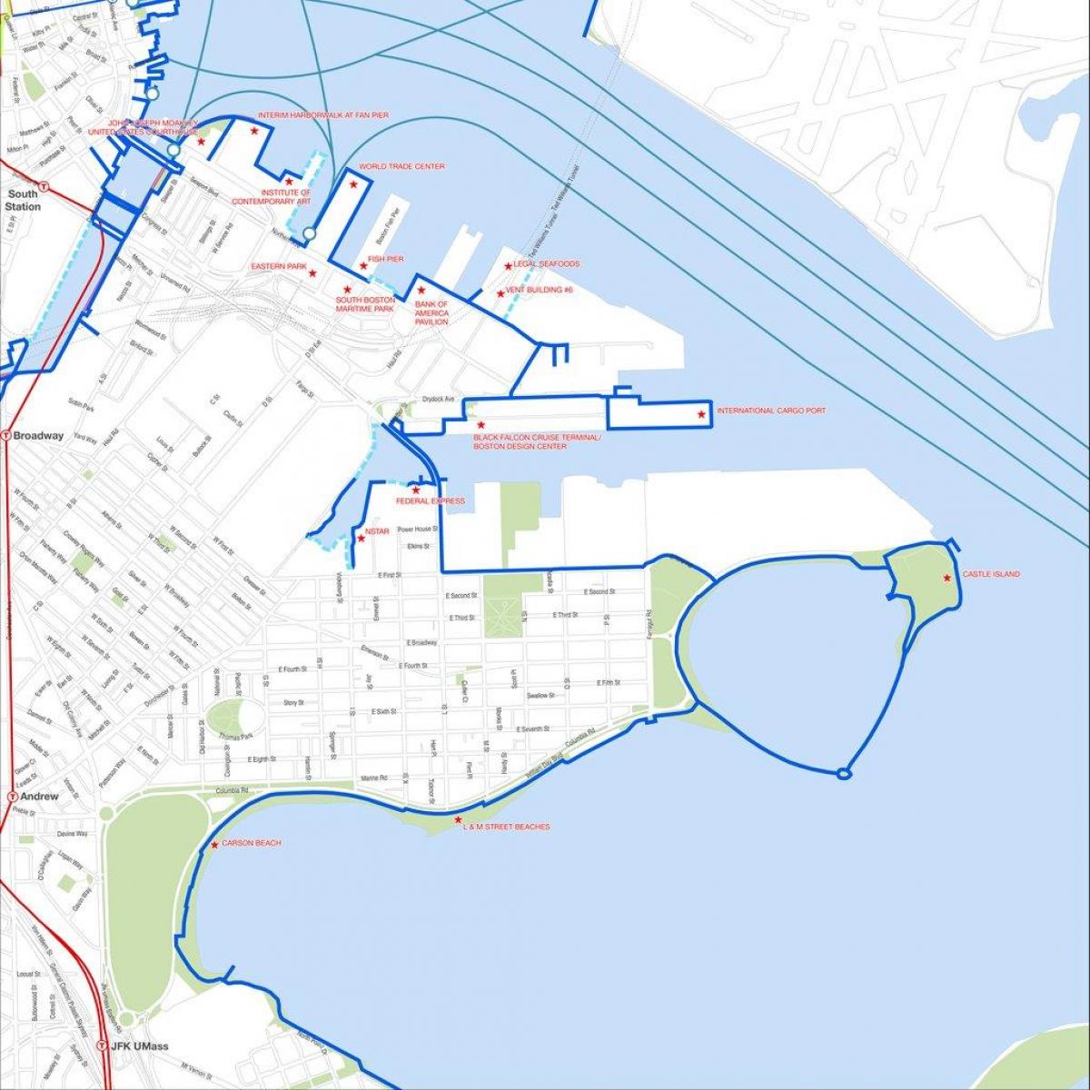 harborwalk بوستون نقشه