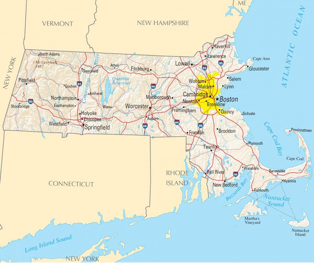 نقشه از بوستون ایالات متحده آمریکا