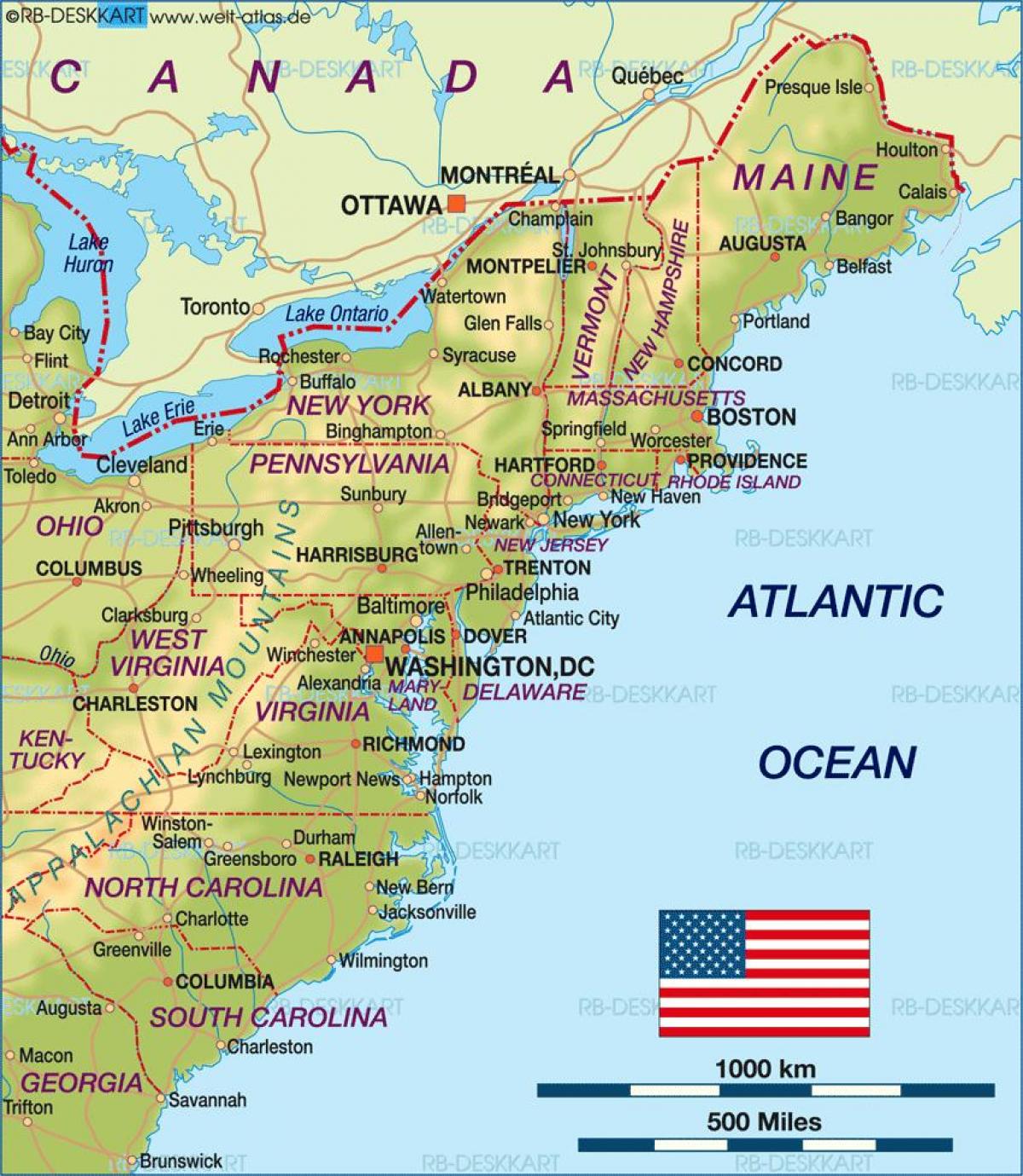 بوستون در آمریکا نقشه