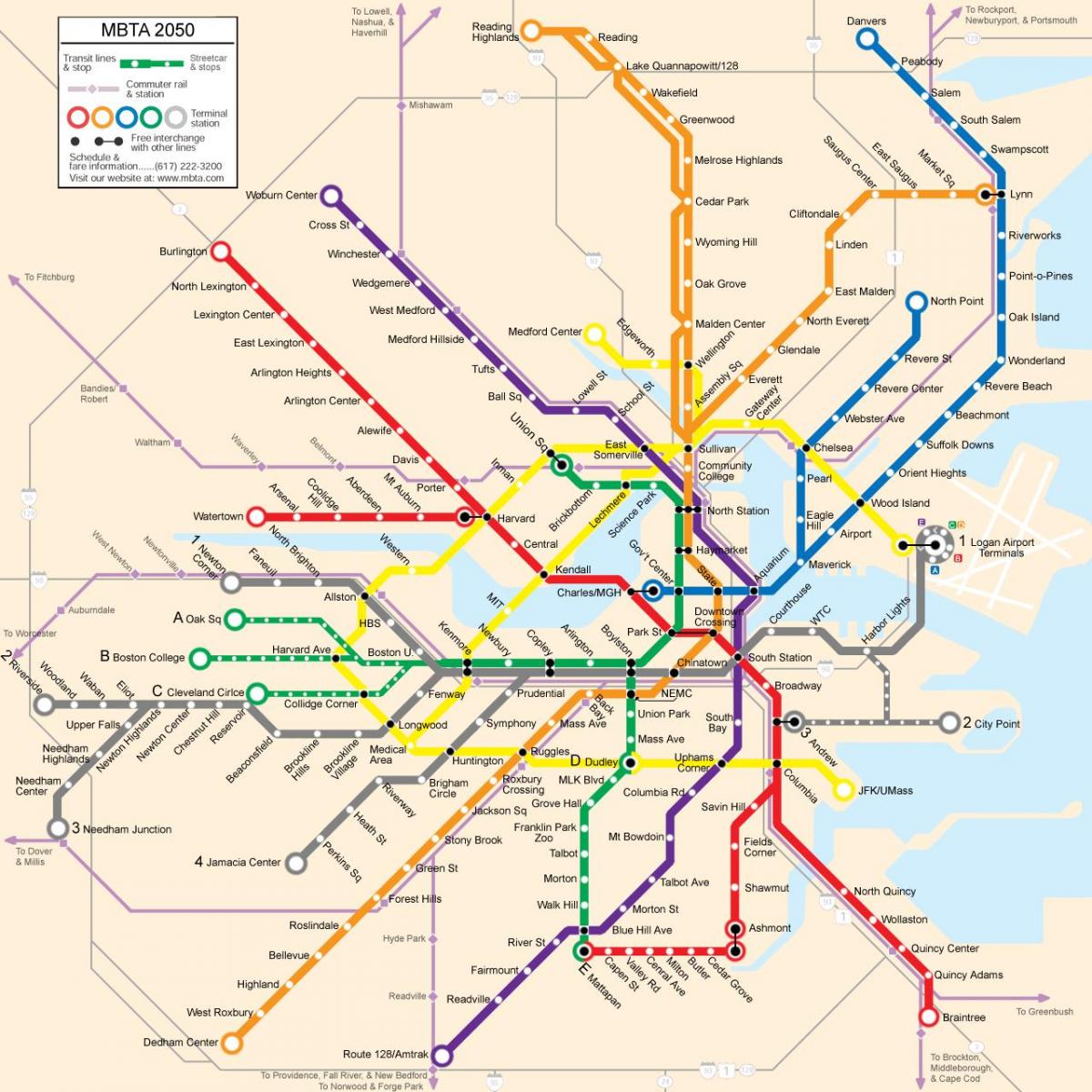 بوستون حمل و نقل عمومی نقشه