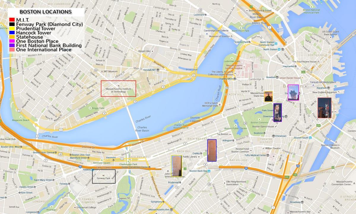 نقشه از مرکز شهر بوستون