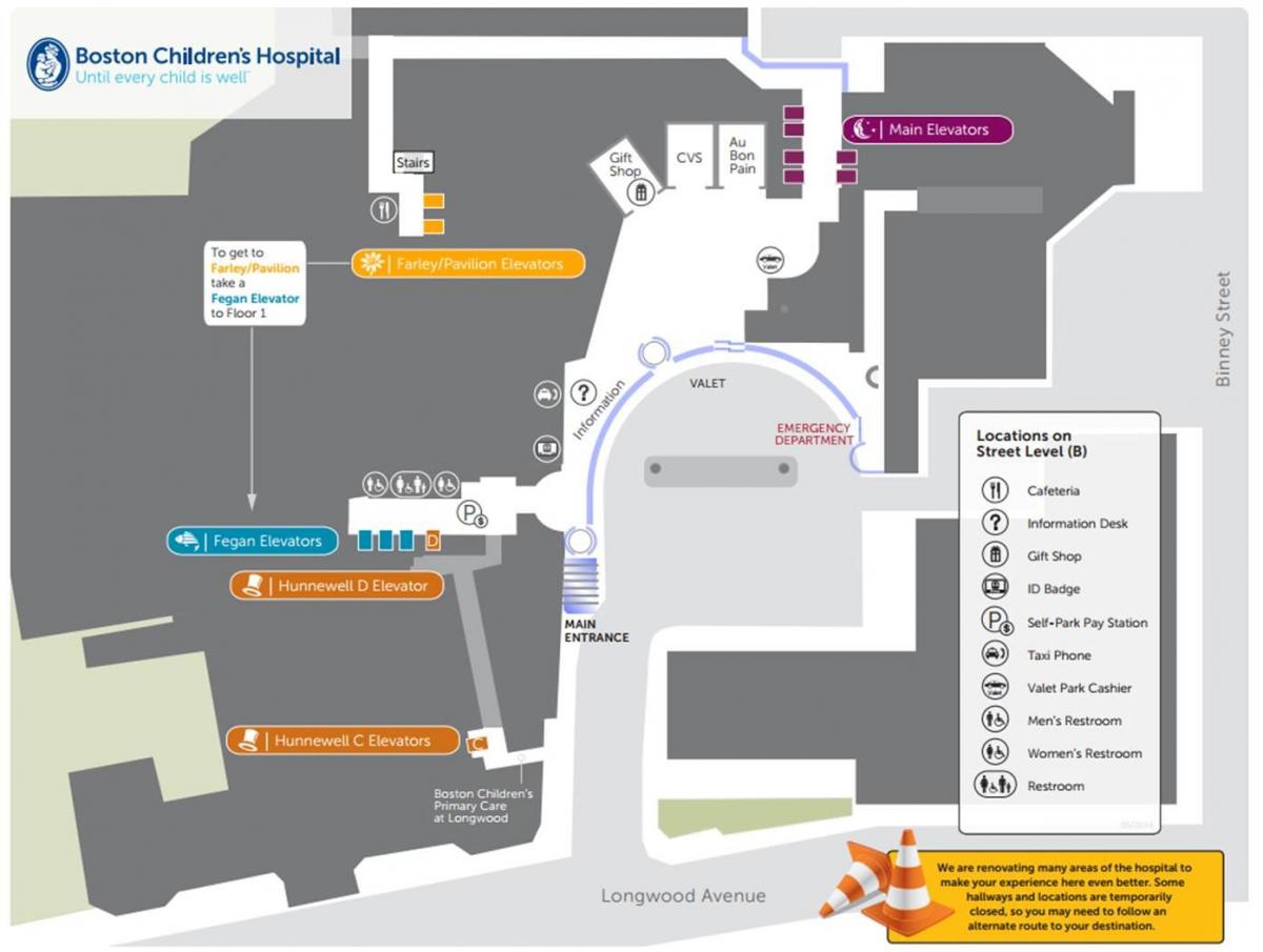 بیمارستان کودکان بوستون نقشه