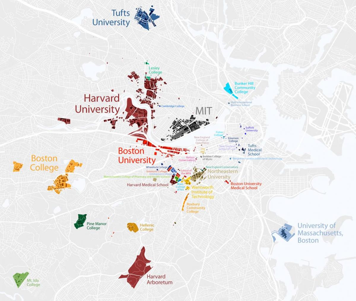 نقشه از دانشگاه بوستون