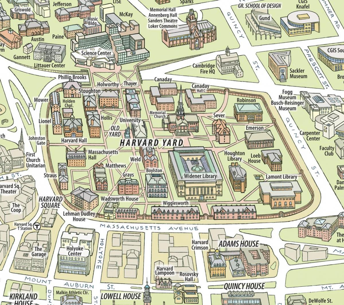 نقشه از دانشگاه هاروارد