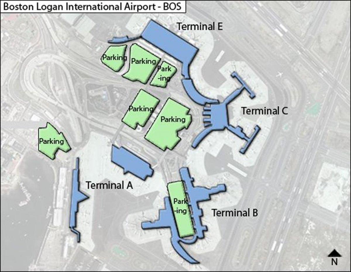 نقشه از فرودگاه لوگان بوستون