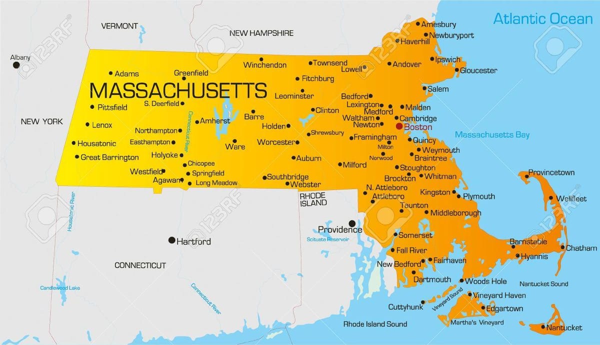 Massachuset نقشه