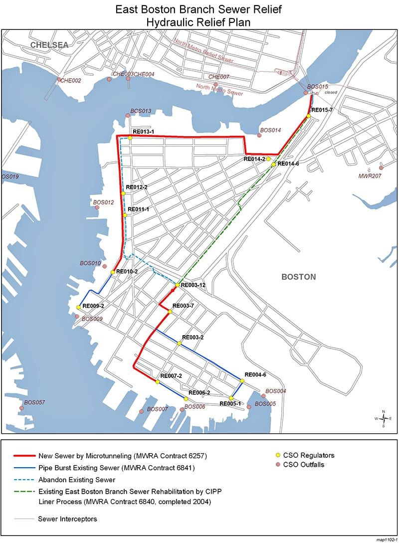 نقشه از easT Boston