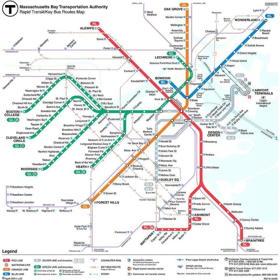 Boston MBTA نقشه