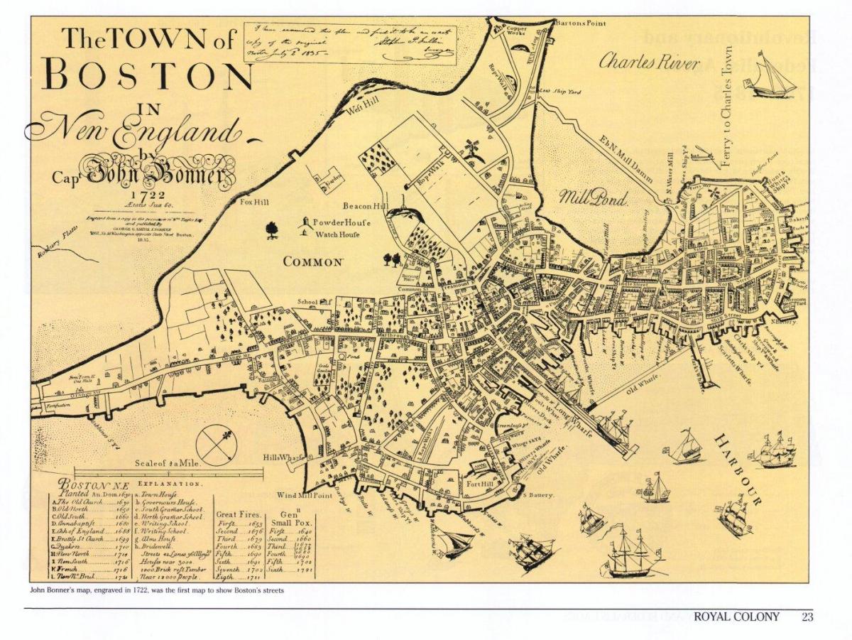 نقشه های قدیمی از بوستون