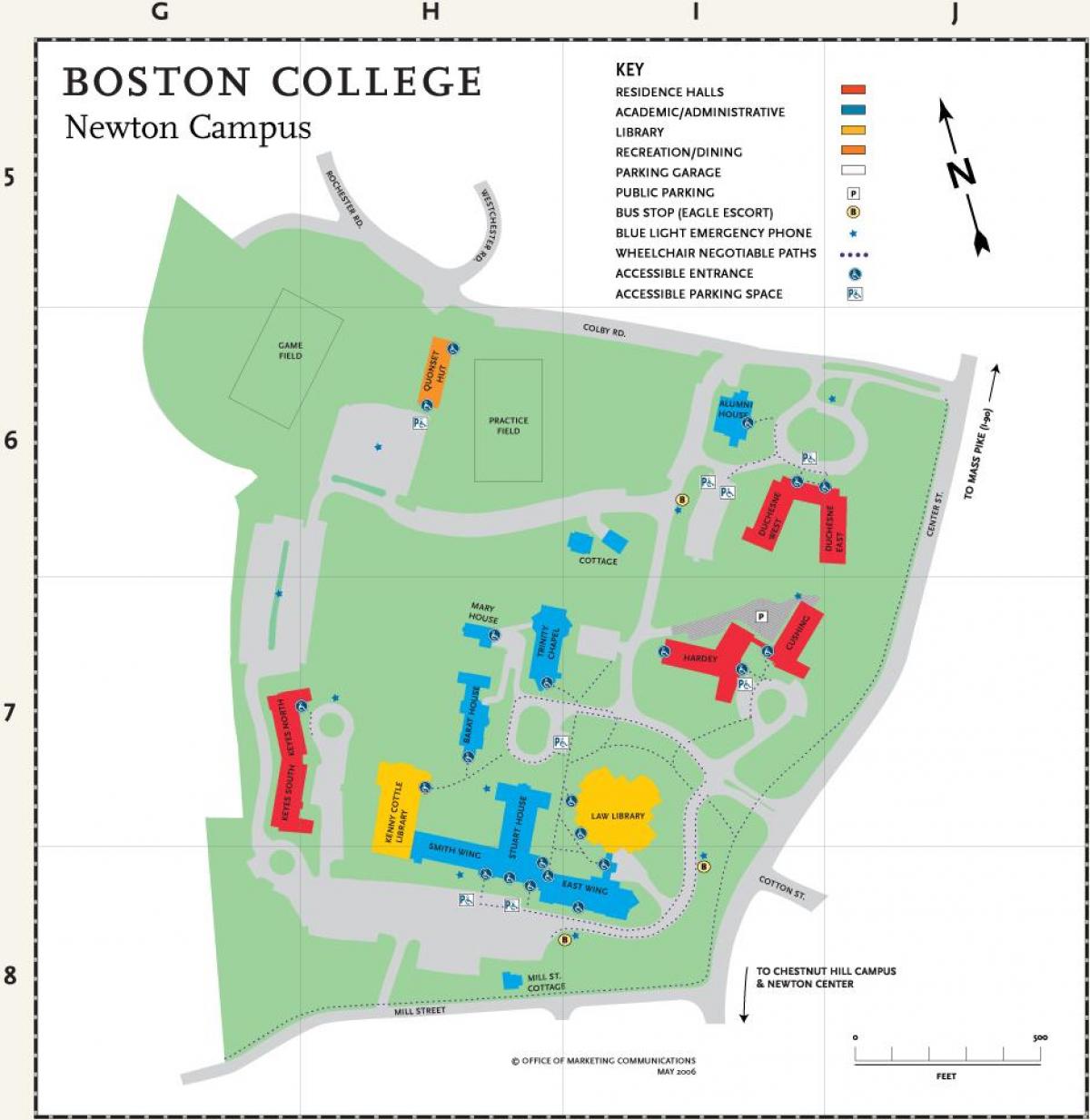 نقشه از کالج بوستون