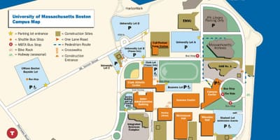 Umass بوستون نقشه پردیس