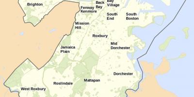 نقشه بوستون و مناطق اطراف آن